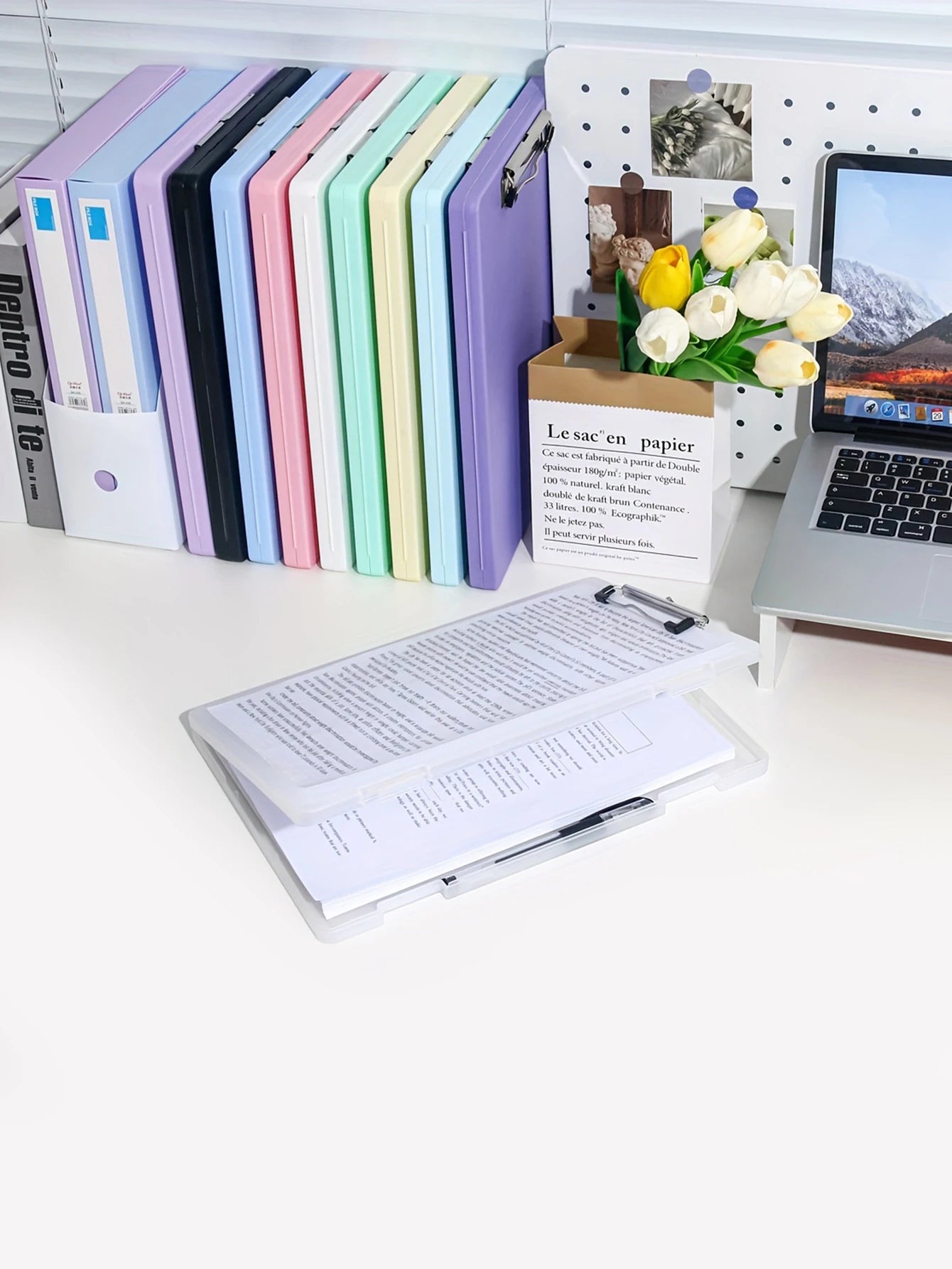 1Pc, A4 writing board file box, 2-in-1 A4 document and photo multifunctional storage box, portable organization tool for office