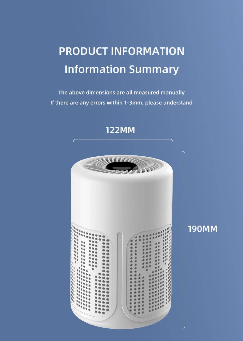 Mini Desktop Air Purifier, HEPA Filter With Negative Ion Technology Eliminates Formaldehyde Odors Smoke And Dust Particles, Xiaomi