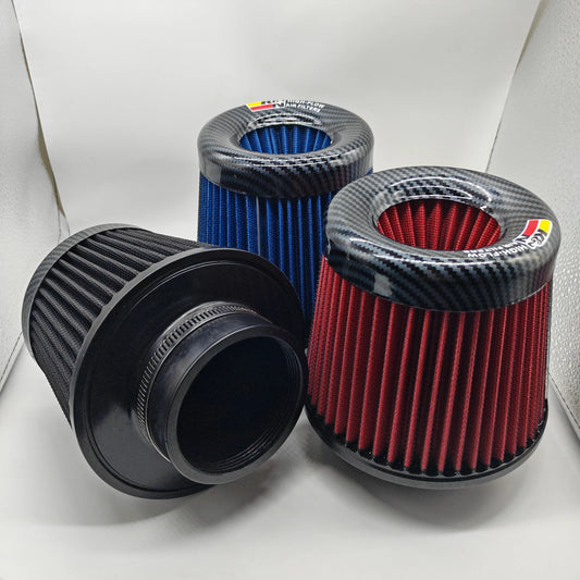 Filtro de aire de admisión KN de 3 pulgadas 76 mm, universal para coche y moto, filtro de aire de alto flujo tipo seta para rendimiento de gran potencia KN