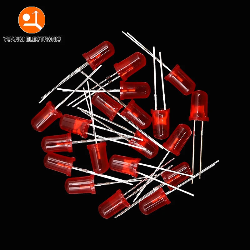 5mm LED Diode, F5 Assorted Kit, White Green Red Blue Yellow Orange Pink Purple Warm White, DIY Light Emitting Diode