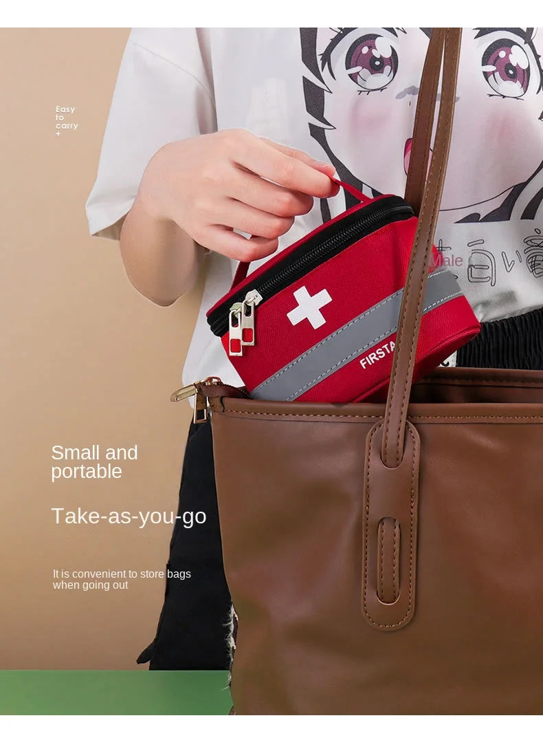 Portable First Aid Kit, Medicine Storage Bag, Outdoor Rescue Bag, Household Children's Large Capacity Medical Kit, Storage Organize