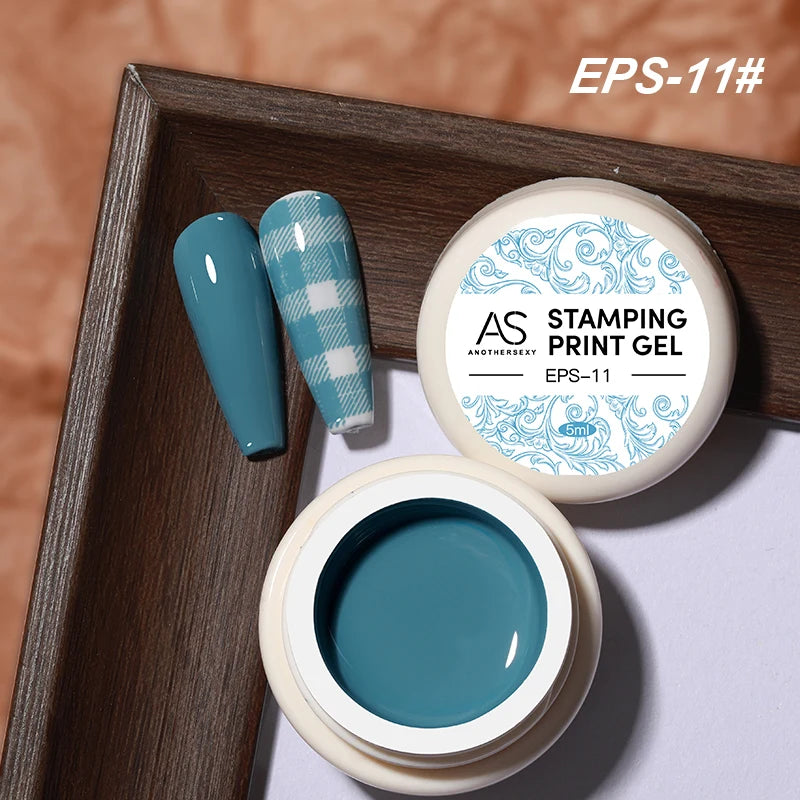 AS Nail Printing Stamping Gel Polish 5ml Colors Nail Art Printing Varnish for Stamping Plate Black White Print Lacquers Not Kit