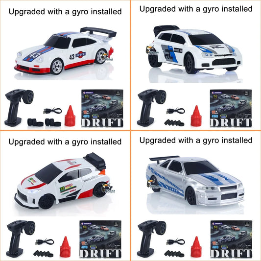 New RC Drift Car Upgraded Gyro 1/43 Racing RTR 4WD Four-Wheel Drive High Speed Radio Control Model 2.4G Drift Race Car Mini Gift