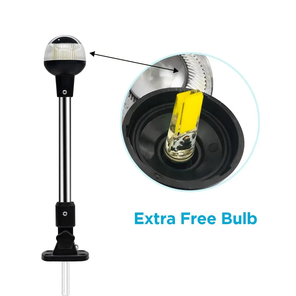 NEW Fold Down 360 Degree LED Boat Navigation Light for Yacht Marine Anchor Light, 12~24 V Sailing Signal Light  Boat Accessories