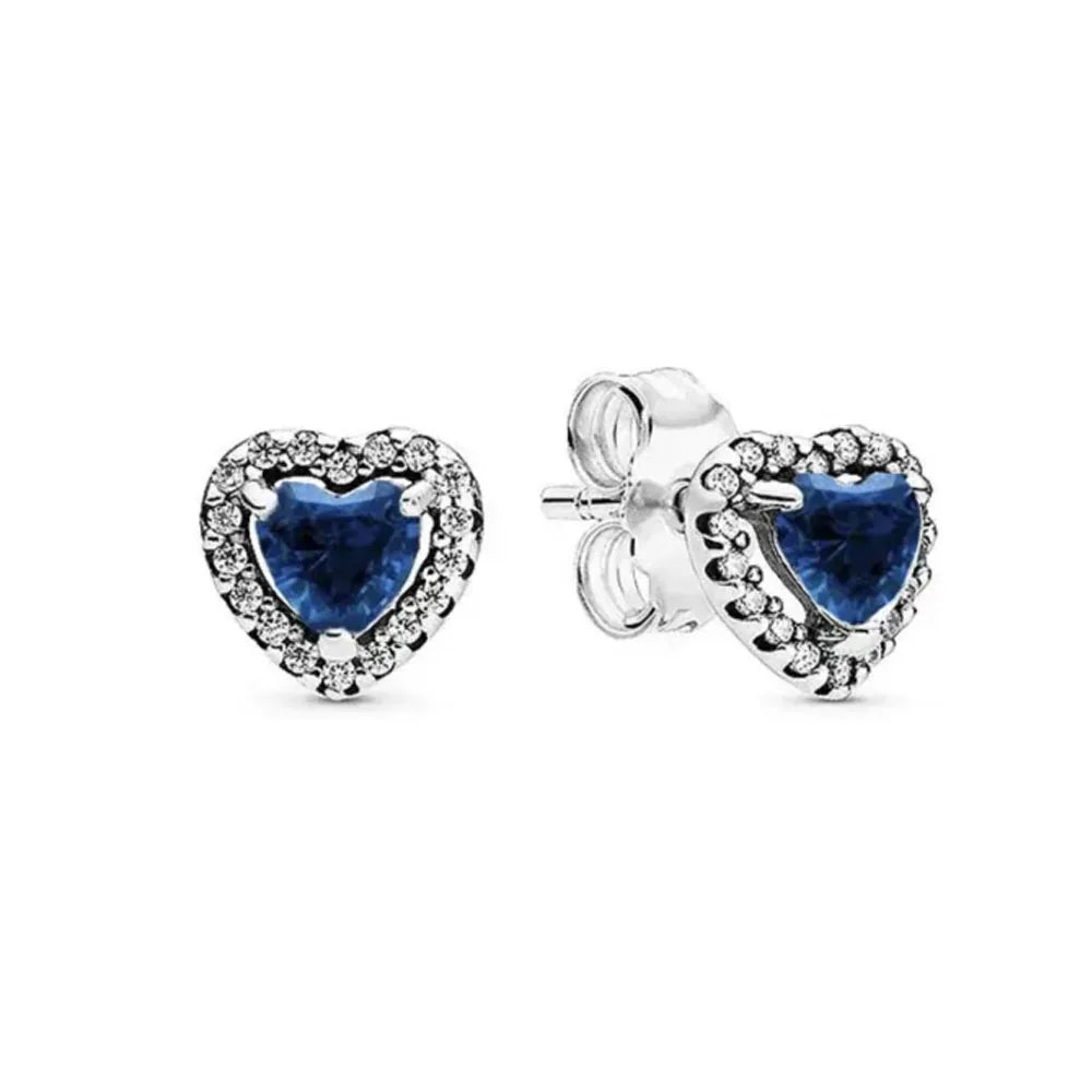 New S925 Silver Colored Zircon Necklace Earrings Suitable for Valentine's Day, Mother's Day, Anniversary Gift DIY Charm Jewelry