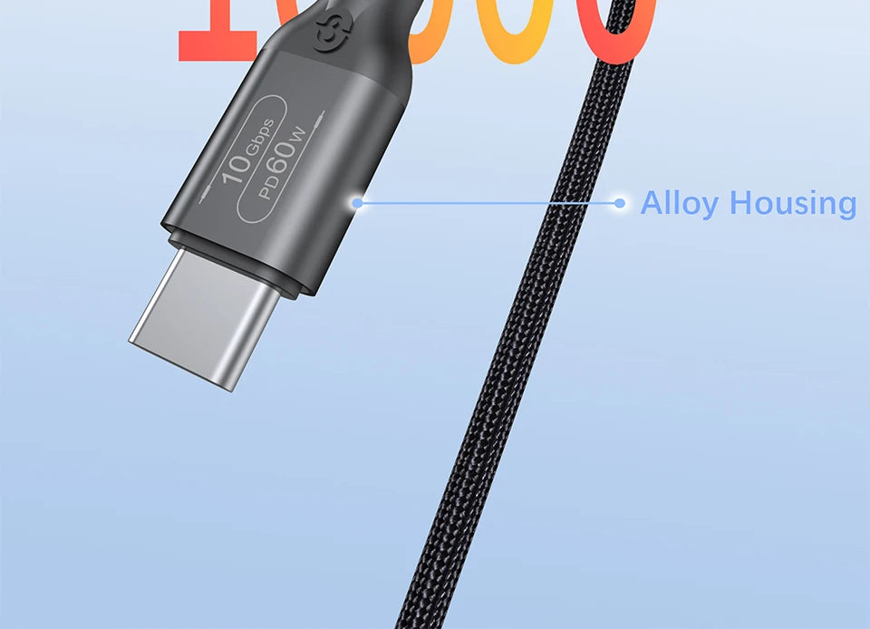 USB3.2 USB3.1 Gen2, 10Gbps Cable, USB-A to USB Type C Cable, 3A 60W Fast Charging, 10G Data Transfer Cord, USB-C for SSD Hard Disk