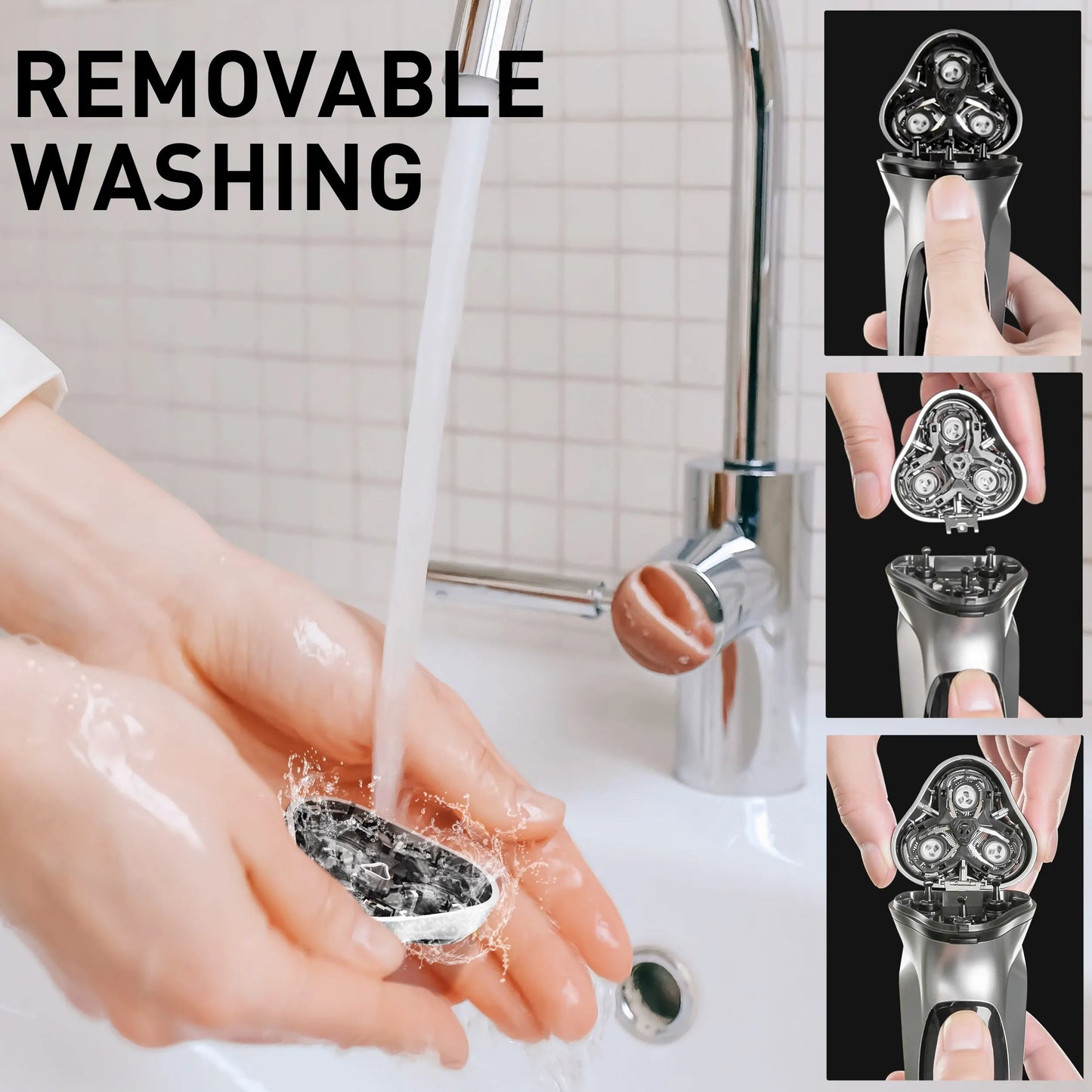 Blackstone Electrical Rotary Shaver for Men, 3D Floating Blade Washable Type-C USB Rechargeable Shaving Beard Machine, ENCHEN