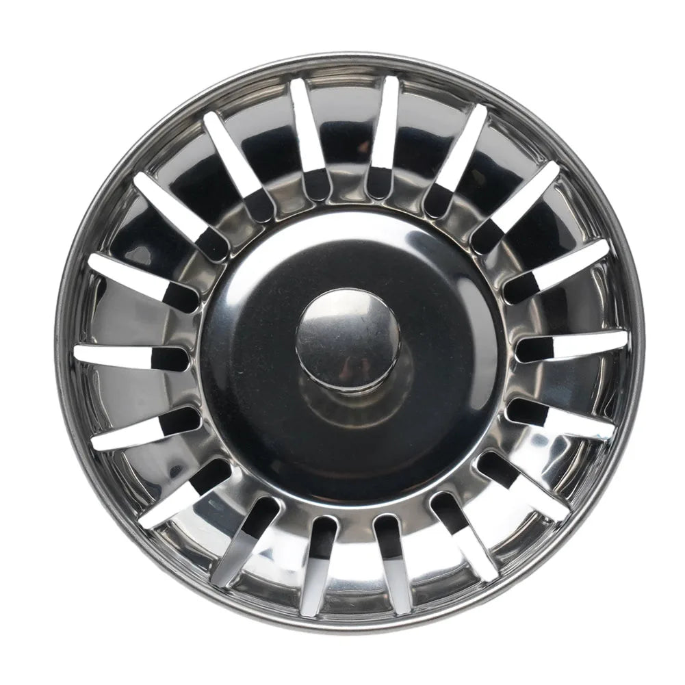 1Pc, Strainer, Premium Stainless Steel Replacement Kitchen Sink Strainer, Waste Drain Plug, 80mm, Basin Drain Stopper, Leach Basket