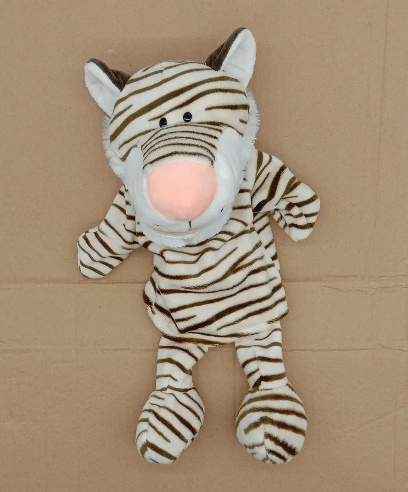 Cartoon Animal Hand Puppet Parent-child Game Doll, 35cm, Stuffed Gaming Doll, Lion Elephant Pig Appease Toys, Birthday Gifts For Children