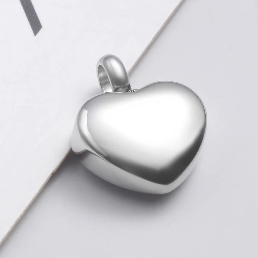 Small Heart Cremation Urn Necklace for Ashes Stainless Steel Memorial Ash Pendant Keepsake Jewelry
