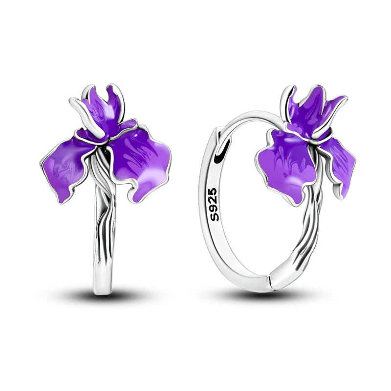 925 Sterling Silver Colored Zirconium Stars Hoop Earrings For Women Jewelry, Anniversary WeddingMaking Jewelry Gift
