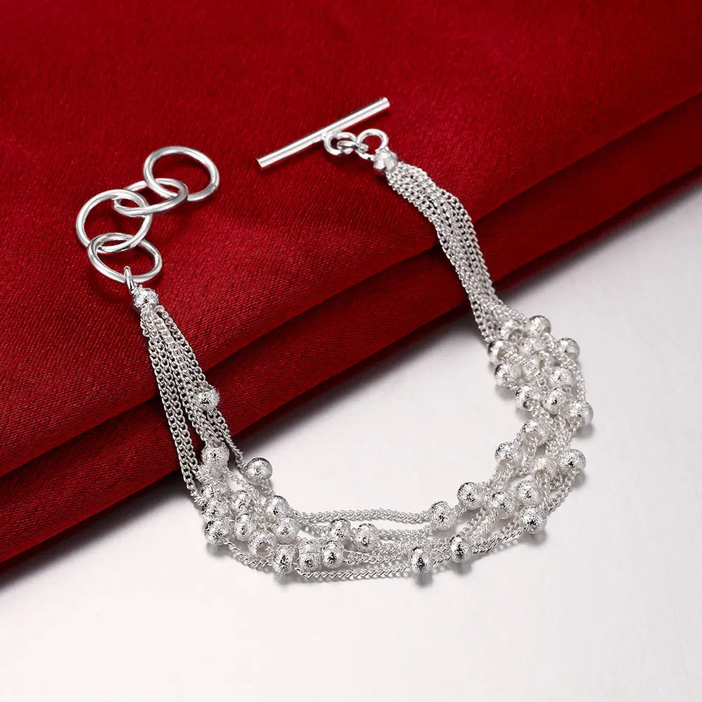 Fashion charm 925 Sterling Silver Bracelet for man woman, Twisted rope chain fine jewelry, Wedding party Christmas gift