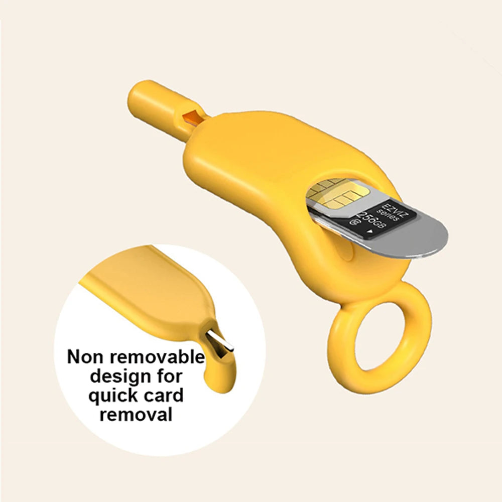 2 IN 1 SIM Card Removal Needle Pin with Protector Holder, Anti-Lost Phone SIM Cards Storage Case, Tray Ejector Needle Opener