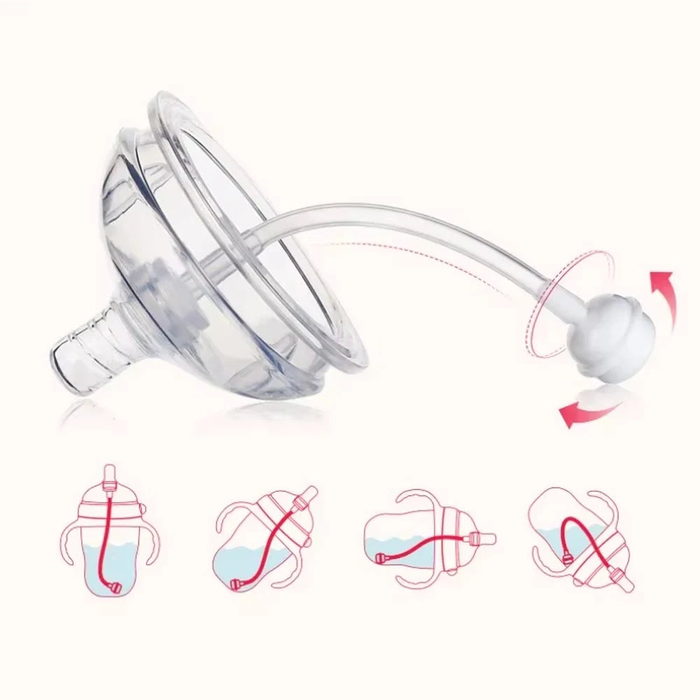 New 0-36 months baby nano-silicone bottle, 240ml 150ml Baby Bottle with handle Breastmilk-like design Soft milk pulling