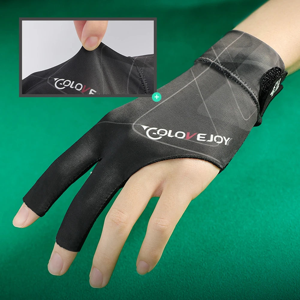 1Pc, Open Finger Billiard Gloves, Breathable Polyester Snooker Pool Glove, Adjustable Sticker, Smooth Soft Lightweight Amateur Training