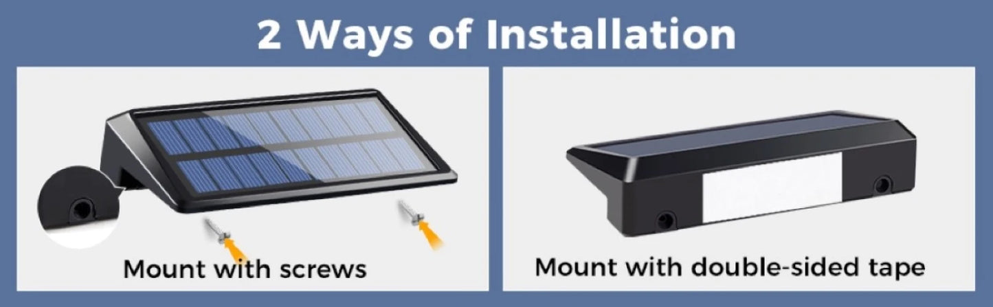 2 Pack Solar Wall Lights, 4 LED Solar Fence Lights, Outdoor Waterproof Solar Deck Lights, Wall Lights for Fence Post Yard Pathway