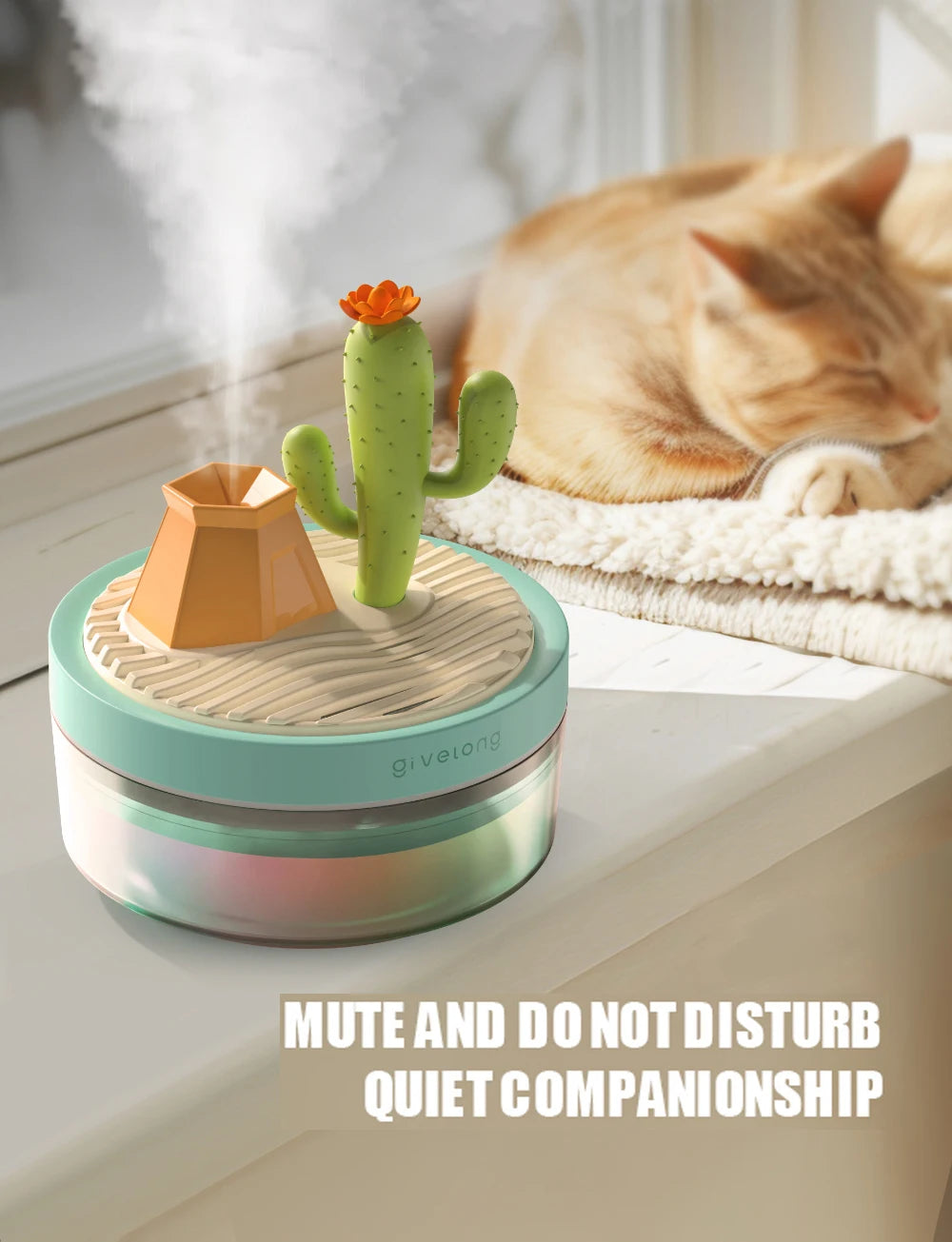 Landscape Air Humidifier, Small Spray Hydration Household Silent Bedroom Desktop Car USB Aromatherapy Humidifiers, Diffuser