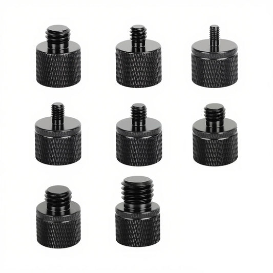 HDRig Universal 1/4"-20 Female to 1/4" 3/8" M4 M5 M6 M8 M10 M12 Male Threaded Screws Mount Adapters Tripod Camera