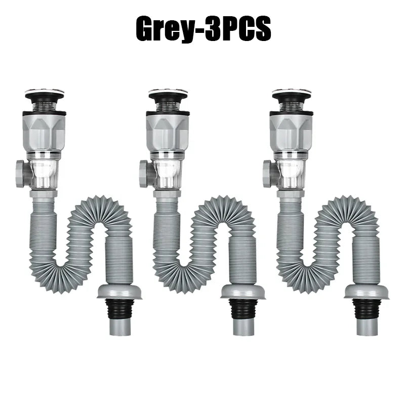 Universal Bathroom Washbasin Anti Blockage Drain Pipe Flexible Stretchable Deodorant Strainer Pipeline Accessories