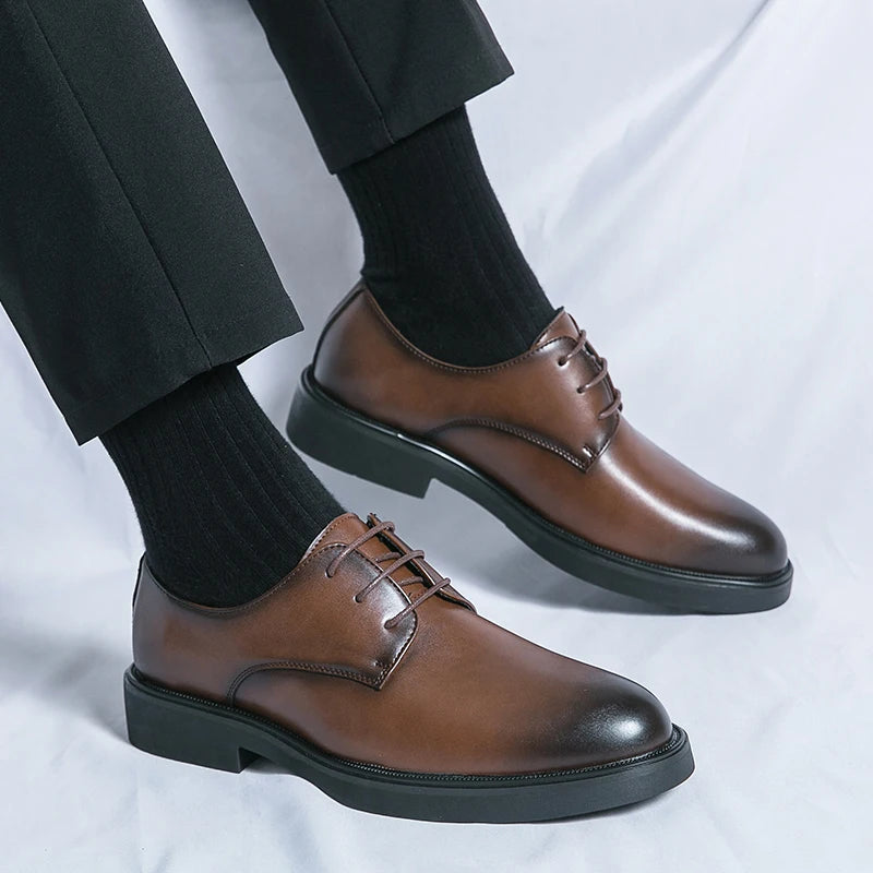 Spring Autumn Soft Sole Comfortable Casual Shoes, Men's Outdoor Hiking Travel Shoes, High End High Quality Men's Suit Dress Shoes