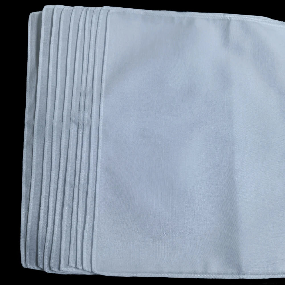 10pcs, 100% Cotton White Handkerchiefs Square, Super Soft Washable Hanky, Chest Towel, Pocket Square Hanky, DIY Accessories, 28x28cm