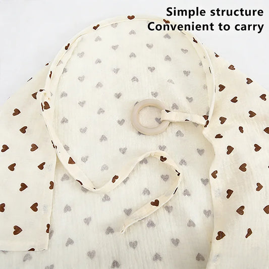 Baby Nursing Cover, Arched Neckline, Soft & Breathable 100% Cotton, Mother's Nursing Apron, Multi-use Stroller Cover