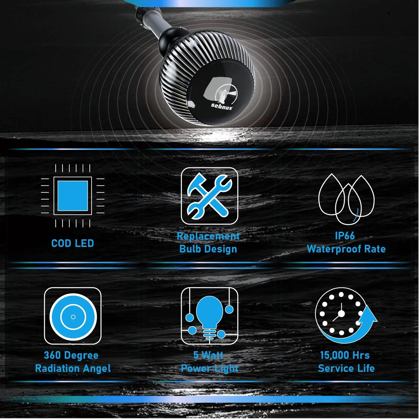 NEW Fold Down 360 Degree LED Boat Navigation Light for Yacht Marine Anchor Light, 12~24 V Sailing Signal Light  Boat Accessories