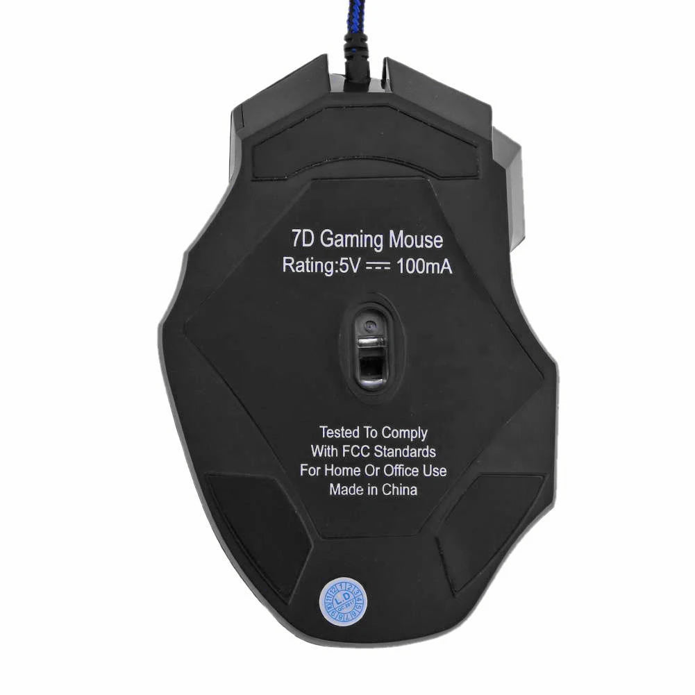 USB Wired Gaming Mouse, 7 Button Backlit Ergonomic Mice, 5500 DPI Backlight Adjustable Optical Mice for PC Gamer, Computer, Desktop