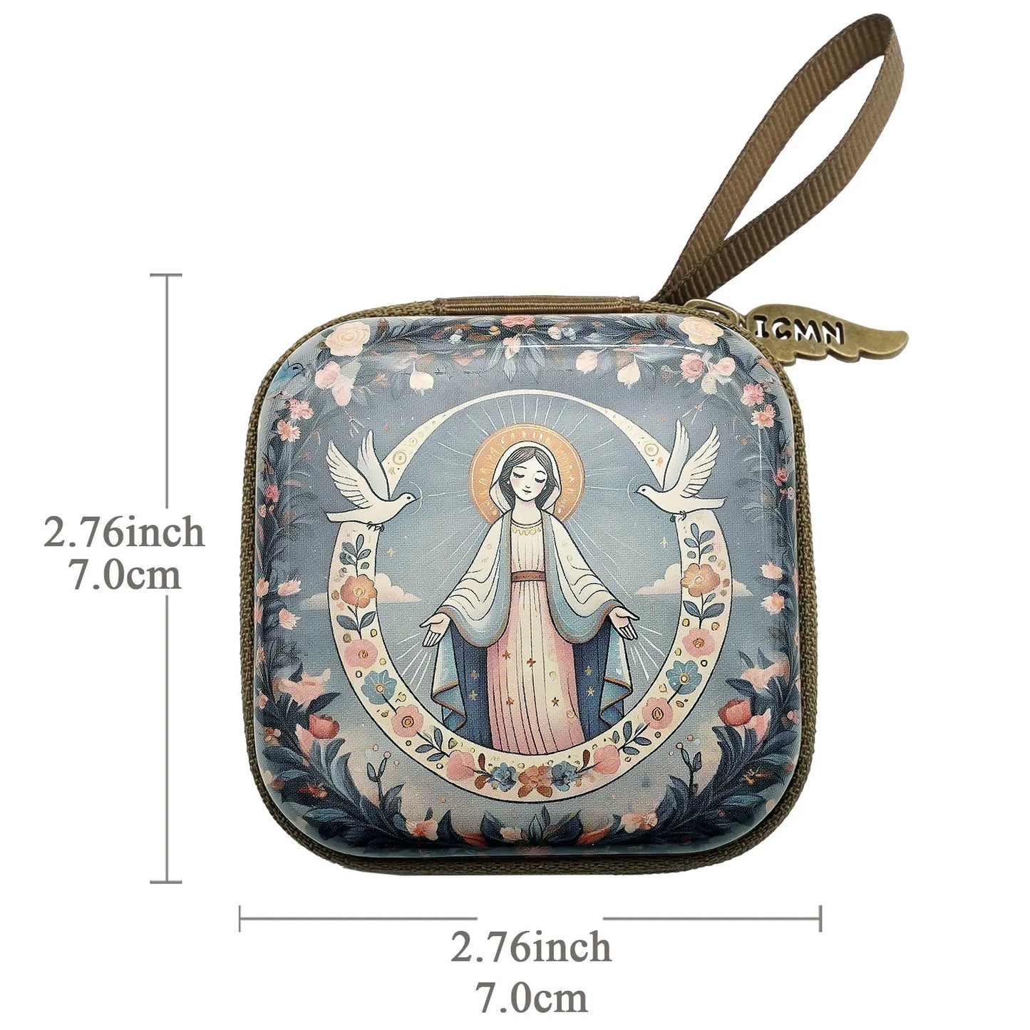 7x7cm, Virgin Mary Jesus Prayer Rosary Bag, Religious Jewelry Storage Box, Articulos Religiosos Catolico