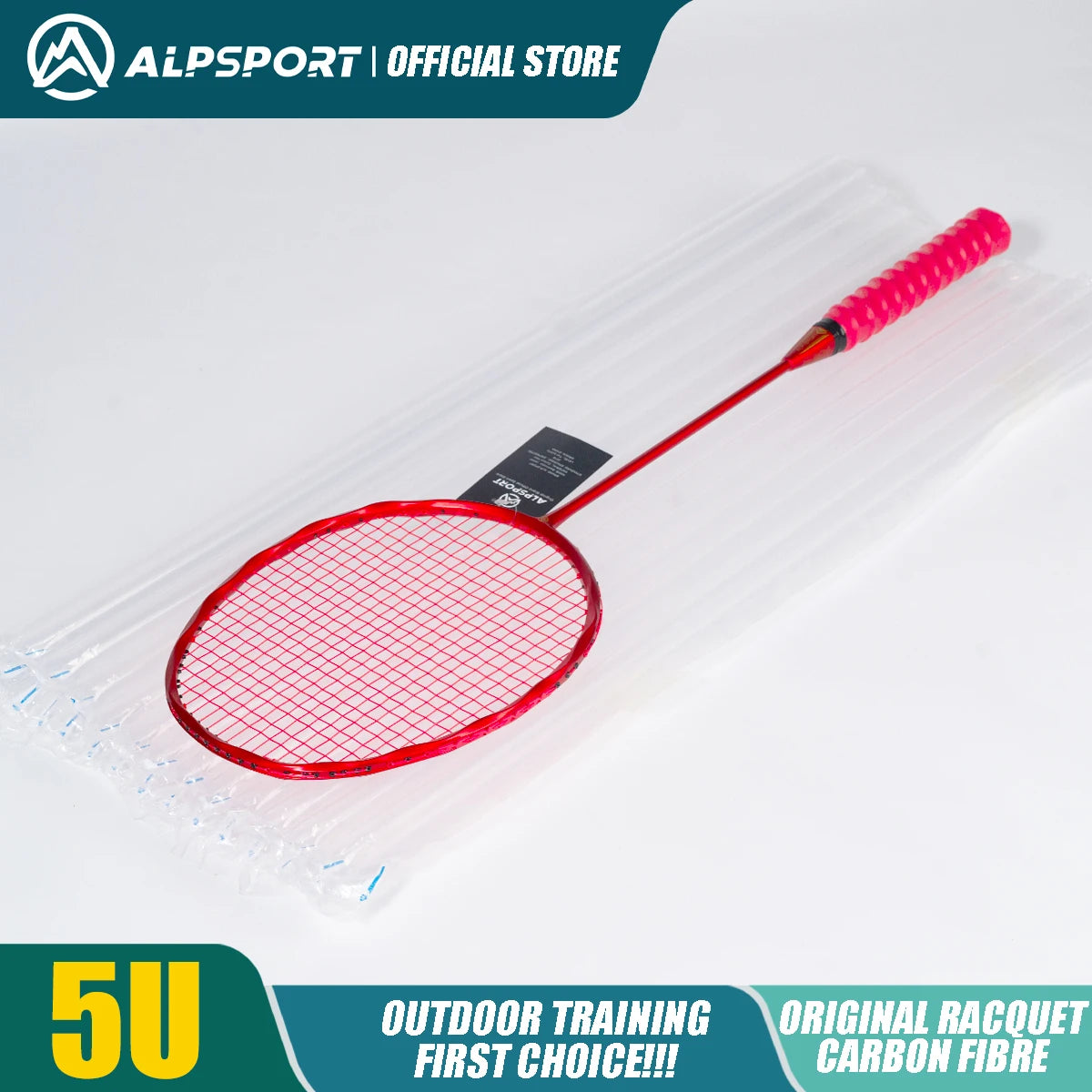 Alpsport MH-V5 5U 75g Wave Legal Original Max 38lbs 100% Full Carbon Fiber Torsion Frame Badminton Racket Novice Professional