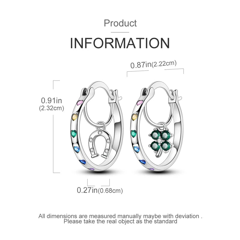 925 Sterling Silver Colored Zirconium Stars Hoop Earrings For Women Jewelry, Anniversary WeddingMaking Jewelry Gift