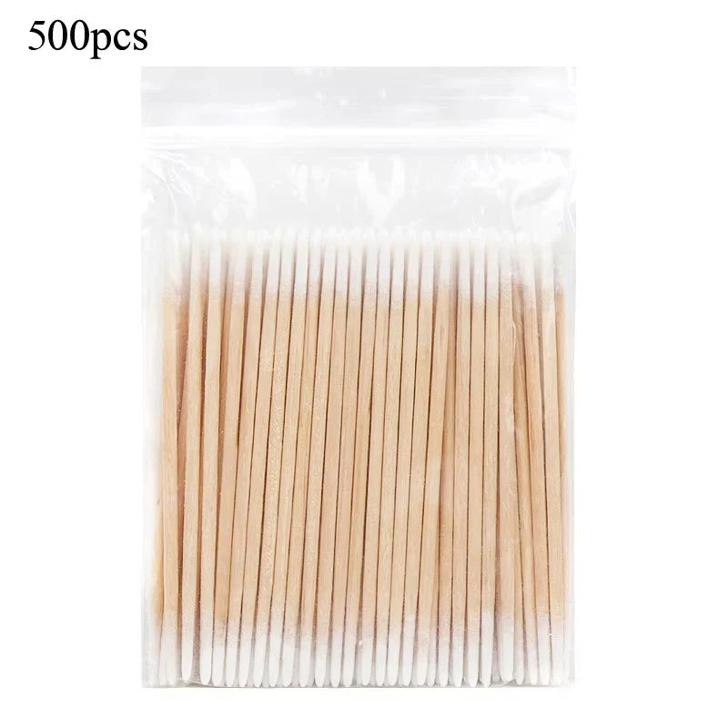 100/300Pcs, Double Head Cotton Swab, Women Makeup, Cotton Buds Tip For Medical Wood Sticks, Nose Ears Cleaning Health Care Tools
