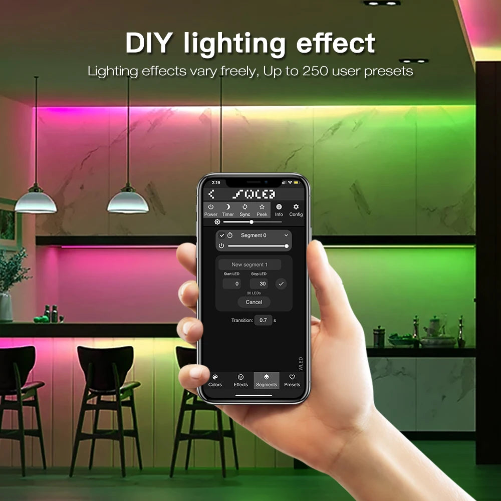 WLED LED Controller, ESP32, Mic Music UART RGB IC Digital Lights Addressable String Lighting, GLEDOPTO