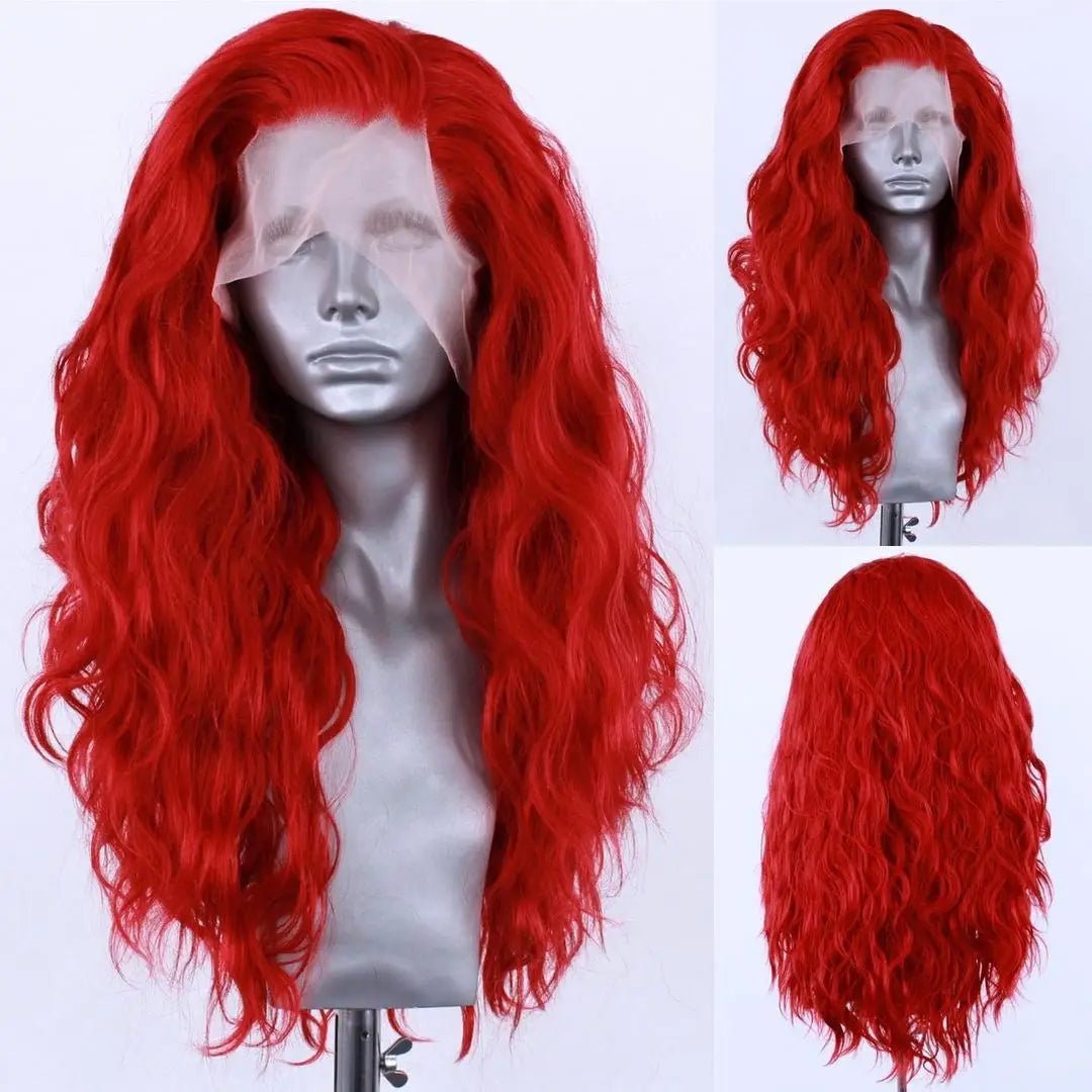 13*4 Synthetic Lace Front Wigs for Women, White Blonde Lace Wig, Heat Resistant Fiber Natural Hairline Cosplay Party Wigs, AIMEYA