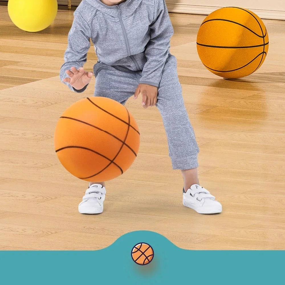 Foam Basketball, Kids Silent Basketball, Bouncing Mute Silent Ball, Bounce Squeezable Mute Bouncing Basketball
