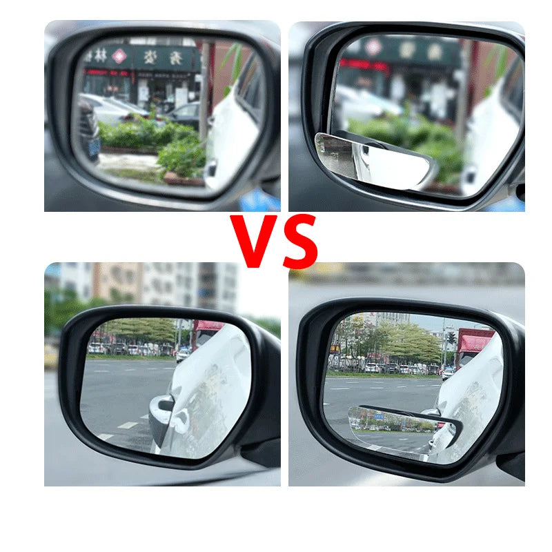 360 Degree Adjustable Angle HD Glass Blind Spot Mirror, Car Rearview Mirror, Frameless Wide-angle Rearview Auxiliary Mirror