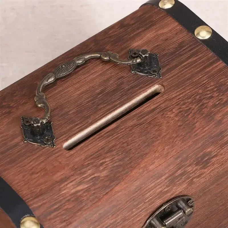 Treasure Chest With Lock, Vintage Treasure Storage Box, Piggy Bank Organizer, Saving Box Case With Lock For Home Retro Decoration