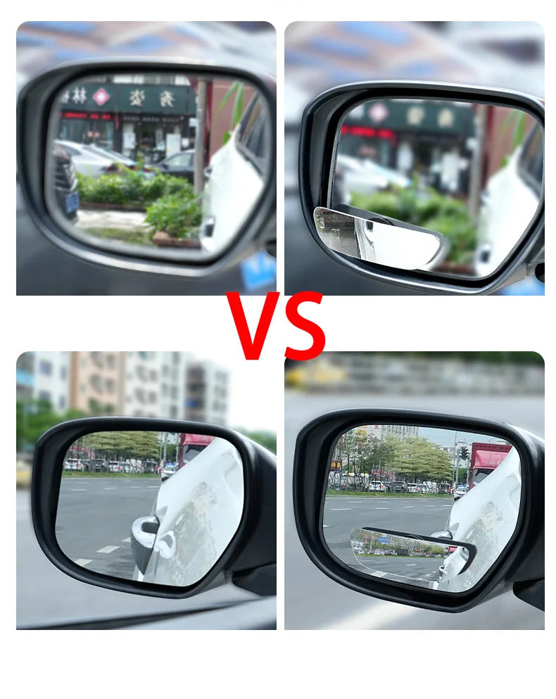 360 Degree Adjustable Angle HD Glass Blind Spot Mirror, Car Rearview Mirror, Frameless Wide-angle Rearview Auxiliary Mirror