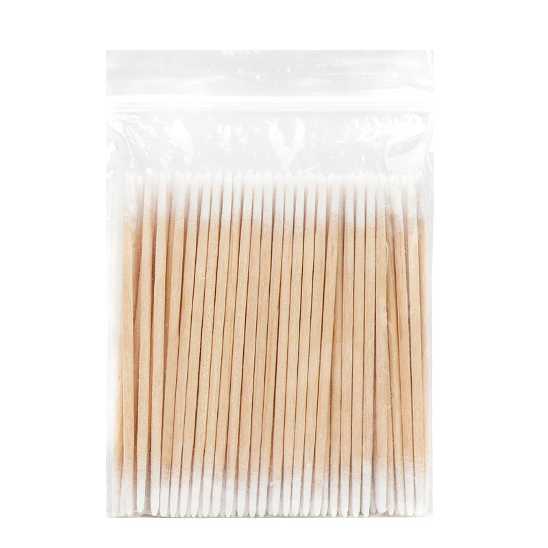 100/300Pcs, Double Head Cotton Swab, Women Makeup, Cotton Buds Tip For Medical Wood Sticks, Nose Ears Cleaning Health Care Tools