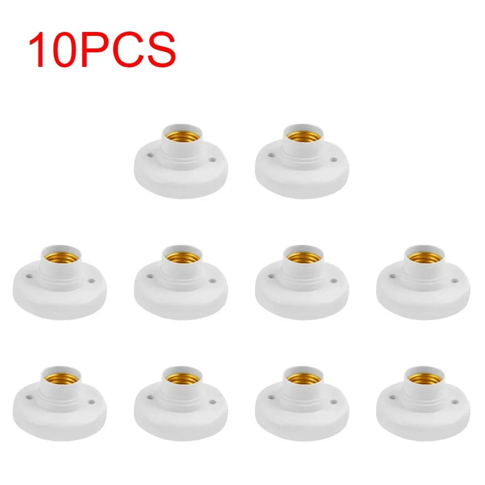 1-20Pcs, 220V E27 Screw Lamp, Stand Light Bulb Socket Holder Adapter Base, Cap Socket White Ceiling Light Lamp Bulb Fixing Base
