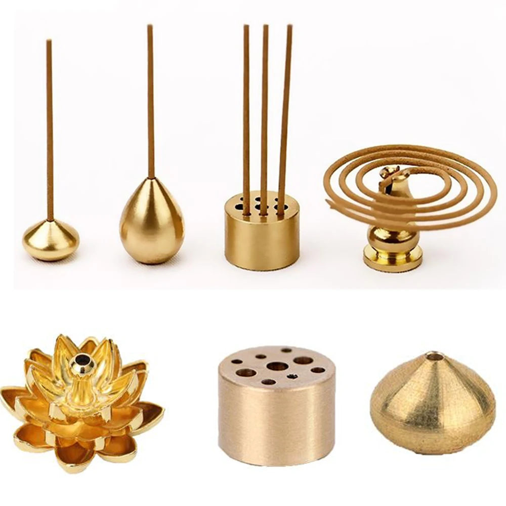 Brass Incense Burner Holder For Incense, Stick Coil Bottle Gourd Shaped Copper Incense Holder, Copper Censer