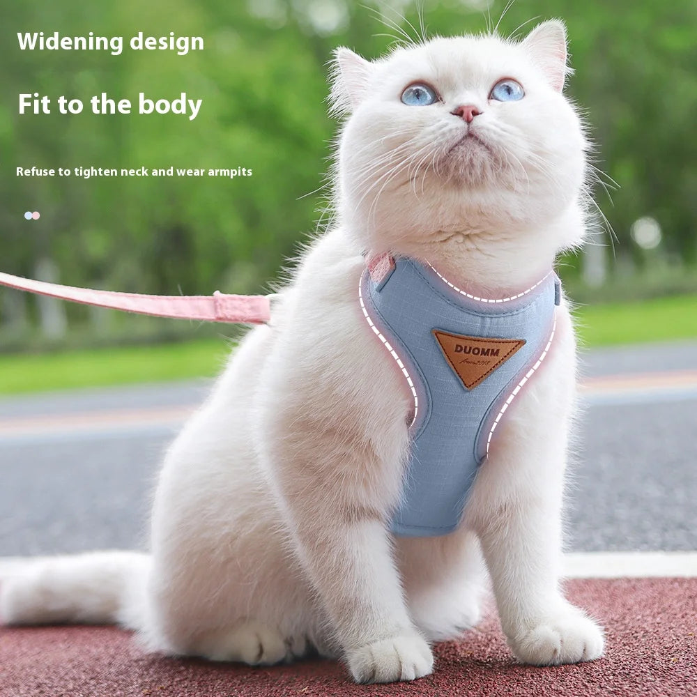 Escape Proof Cat Harness with Leash, Adjustable Soft Vest, Pet Walking Set for Outdoor, Kitty Safety No Pull Comfort Design