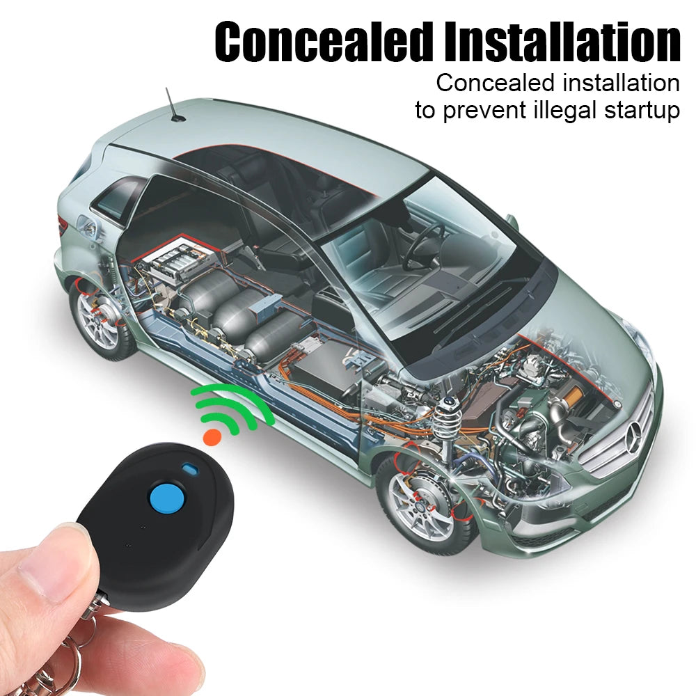 Anti-Hijacking Intelligent Circuit Cut Off Kit Car Remote Control 12V Keyless Access System Auto Unlock Immobilizer Device