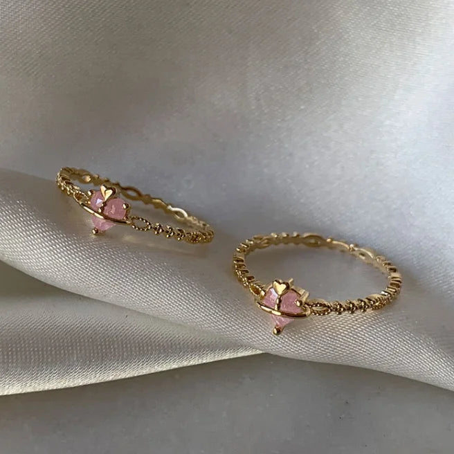 New Cute Colorful Zircon Flower Ring For Women Girl, Fashion Vintage Zircon Adjustable Rings, Jewelry Gift