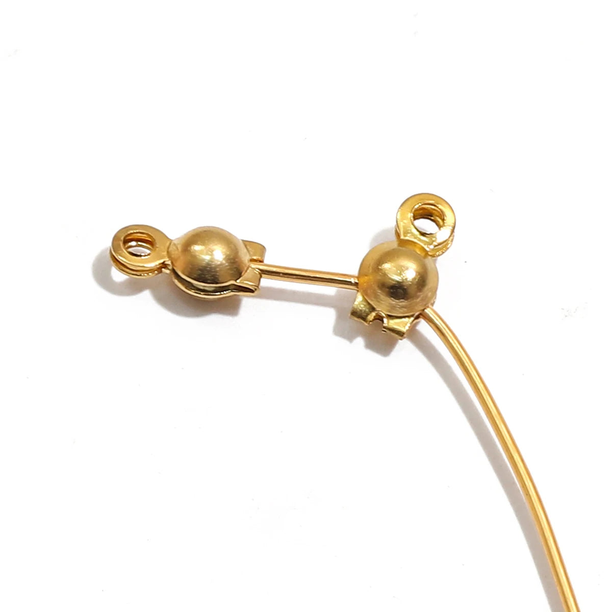 100Pcs/lot, Stainless Steel Gold Plated Connector Clasp Crimp End Beads For Bracelet Necklace Chains, DIY Jewelry Making Supplies