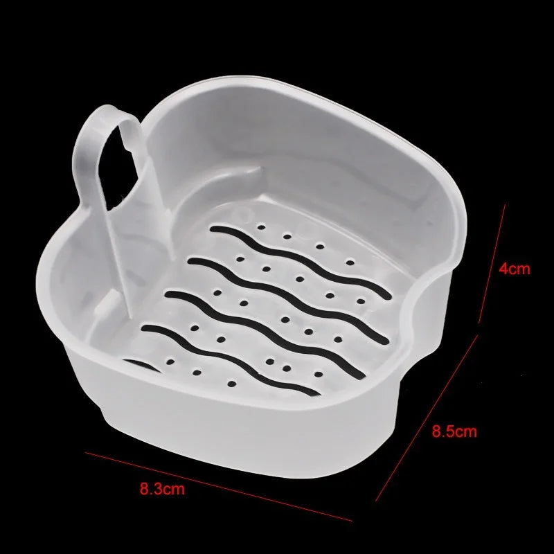 Denture Bath Box, Organizer, Dental False Teeth Storage Box with Hanging Net Container Cleaning Teeth Cases, Artificial Tooth Boxes