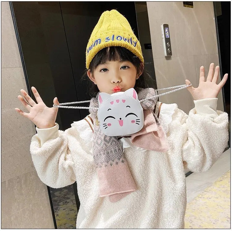 Cartoon Kids Bag, Fashion Cute Cat Crossbody Bag, Coin Wallet Lovely Hand Bags for Boys and Girls, Mini Shoulder Bags