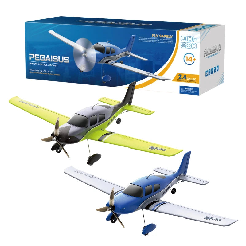 Stunt RC Glider Plane, 4CH 2.4G Remote Control, Brushless Aircraft EPP Foam Fixed Wing Airplane Model Toys for Children, QIDI580