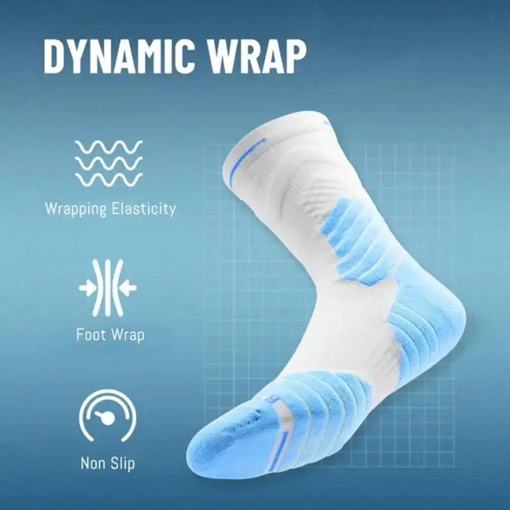 Bullfight 2.0 Men's High-top Sports Towel Basketball Socks, Bottom Practical Professional Long-tube Mid-tube Elite Thick Running Socks