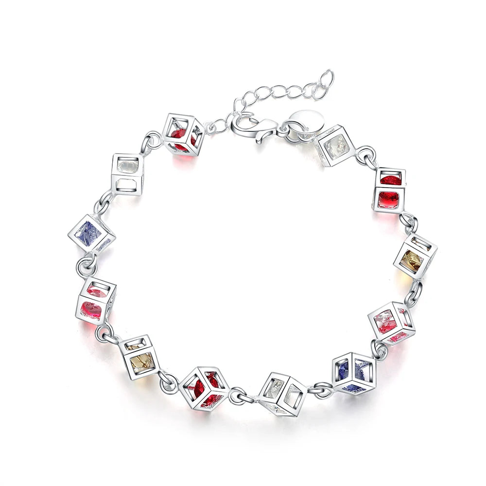 Fashion charm 925 Sterling Silver Bracelet for man woman, Twisted rope chain fine jewelry, Wedding party Christmas gift